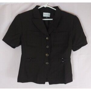 Preston & York Petites Women's Brown Short Sleeve Blazer Jacket Size 6P